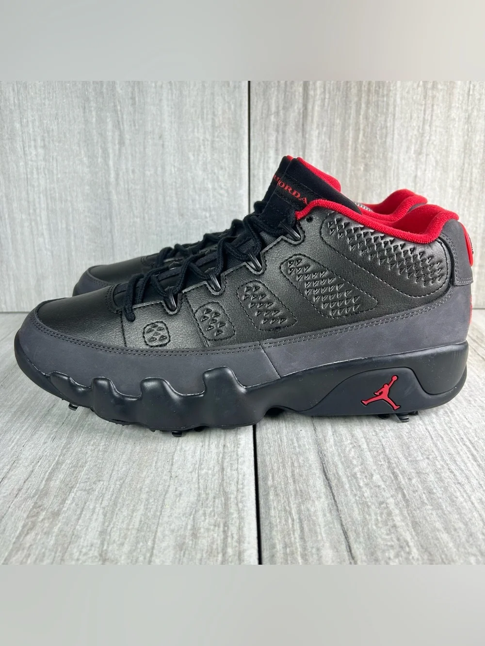 NEW Air Jordan 9 Retro Low Charcoal Golf Cleats Sneaker fj5934-002 Mens Size 9.5